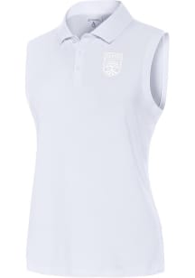 Antigua Austin FC Womens White Recap White Logo Polo Shirt