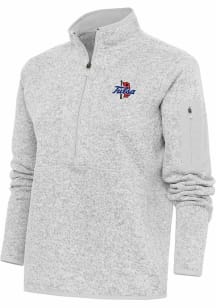 Womens Tulsa Golden Hurricane Grey Antigua Fortune Qtr Zip