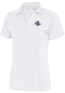 Womens Tulsa Golden Hurricane White Antigua Tribute Short Sleeve Polo Shirt