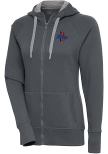 Womens Tulsa Golden Hurricane Charcoal Antigua Victory Long Sleeve Full Zip Jacket