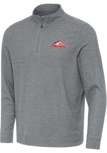 Antigua Birmingham Stallions Mens Grey Subtle Long Sleeve Qtr Zip Pullover