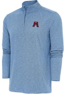 Antigua Houston Roughnecks Mens Navy Blue Hunk Long Sleeve Qtr Zip Pullover