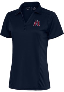 Antigua Houston Roughnecks Womens Navy Blue Tribute Short Sleeve Polo Shirt