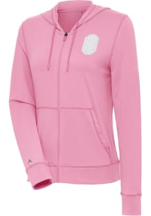 Antigua Nashville SC Womens Pink Advance White Logo Light Weight Jacket