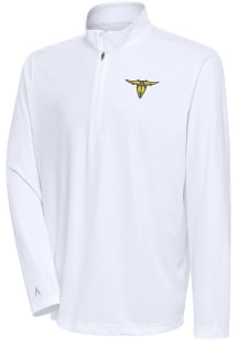 Antigua San Antonio Brahmas Mens White Tribute Long Sleeve Qtr Zip Pullover