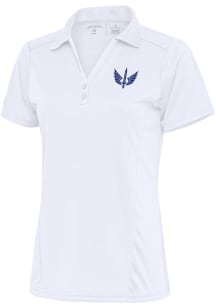 Antigua St Louis Battlehawks Womens White Tribute Short Sleeve Polo Shirt