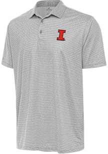 Antigua Illinois Fighting Illini Mens White Rings Short Sleeve Polo