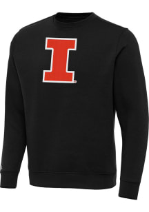 Mens Illinois Fighting Illini  Antigua Full Front Victory Crew Sweatshirt