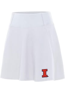 Womens Illinois Fighting Illini White Antigua Chip Skort Skirt