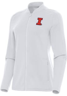 Womens Illinois Fighting Illini White Antigua Continual Light Weight Jacket