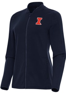 Womens Illinois Fighting Illini Navy Blue Antigua Continual Light Weight Jacket