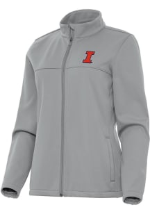 Womens Illinois Fighting Illini Grey Antigua Links Light Weight Jacket