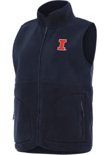 Womens Illinois Fighting Illini Navy Blue Antigua Nostalgic Vest