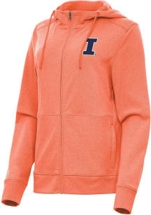 Womens Illinois Fighting Illini Orange Antigua Seeker Light Weight Jacket