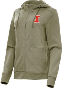 Womens Illinois Fighting Illini Olive Antigua Seeker Light Weight Jacket