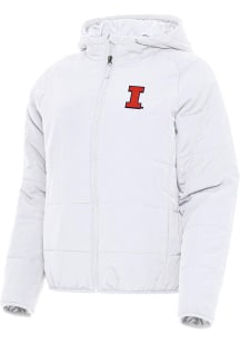 Womens Illinois Fighting Illini White Antigua Universe Filled Jacket