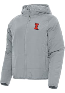 Womens Illinois Fighting Illini Grey Antigua Universe Filled Jacket