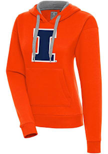 Antigua Illinois Fighting Illini Womens Orange Full Front Victory Hooded Sweatshirt