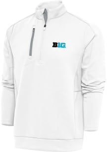 Mens Big Ten White Antigua Generation Qtr Zip Pullover