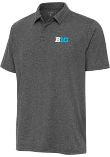 Antigua Big Ten Mens Black Par 3 Short Sleeve Polo