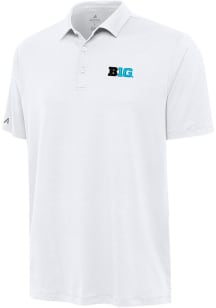 Antigua Big Ten Mens White Reprocess Recycled Short Sleeve Polo