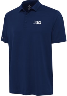 Antigua Big Ten Mens Navy Blue Reprocess Recycled Short Sleeve Polo