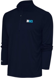 Mens Big Ten Navy Blue Antigua Tribute Qtr Zip Pullover