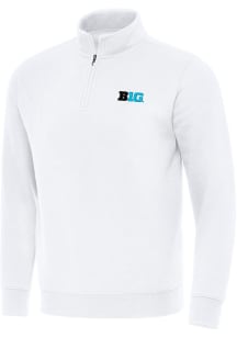 Mens Big Ten White Antigua Victory Qtr Zip Pullover