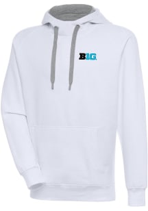 Antigua Big Ten Mens White Victory Long Sleeve Hoodie