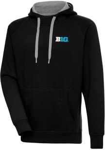 Mens Big Ten Black Antigua Victory Hooded Sweatshirt