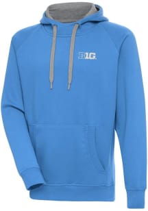 Antigua Big Ten Mens Blue Victory Long Sleeve Hoodie