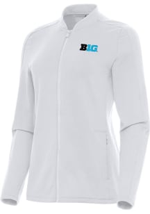 Womens Big Ten White Antigua Continual Light Weight Jacket