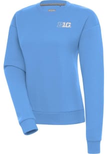 Womens Big Ten Blue Antigua Victory Crew Sweatshirt