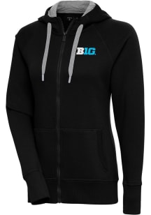 Womens Big Ten Black Antigua Victory Long Sleeve Full Zip Jacket