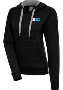 Antigua Big Ten Womens Black Victory Hooded Sweatshirt