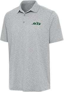 Antigua New York Jets Mens Grey Par 3 Short Sleeve Polo