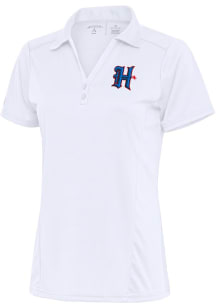 Antigua Houston Texans Womens White Tribute Short Sleeve Polo Shirt