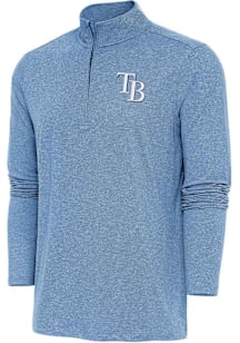 Antigua Tampa Bay Rays Mens Blue Hunk Long Sleeve Qtr Zip Pullover