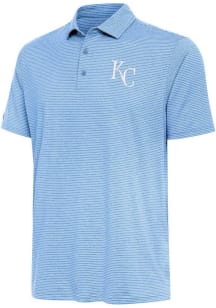 Antigua Kansas City Royals Mens Light Blue Scheme Short Sleeve Polo