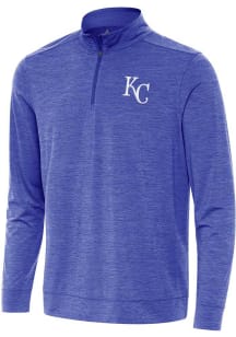 Antigua Kansas City Royals Mens Blue Bright Long Sleeve Qtr Zip Pullover
