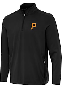 Antigua Pittsburgh Pirates Mens Black Perilous Long Sleeve Qtr Zip Pullover