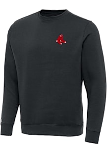 Antigua Boston Red Sox Mens Charcoal Victory Long Sleeve Crew Sweatshirt
