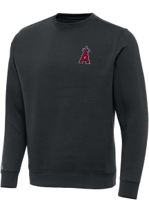 Antigua Los Angeles Angels Mens Charcoal Victory Long Sleeve Crew Sweatshirt