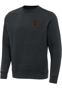 Antigua San Francisco Giants Mens Charcoal Victory Long Sleeve Crew Sweatshirt