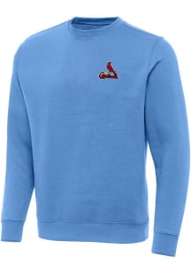 Antigua St Louis Cardinals Mens Blue Victory Long Sleeve Crew Sweatshirt