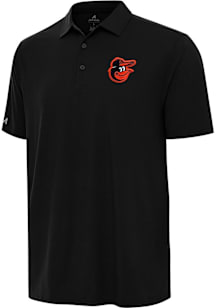 Antigua Baltimore Orioles Mens Black Era Short Sleeve Polo