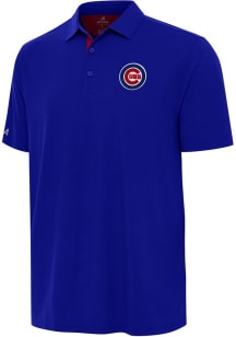 Antigua Chicago Cubs Mens Blue Era Short Sleeve Polo