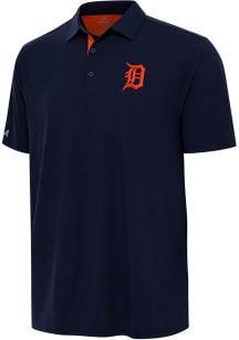 Antigua Detroit Tigers Mens Navy Blue Era Short Sleeve Polo