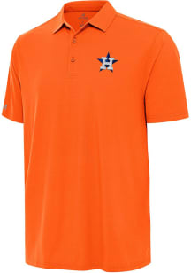 Antigua Houston Astros Mens Orange Era Short Sleeve Polo