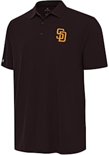 Antigua San Diego Padres Mens Brown Era Short Sleeve Polo